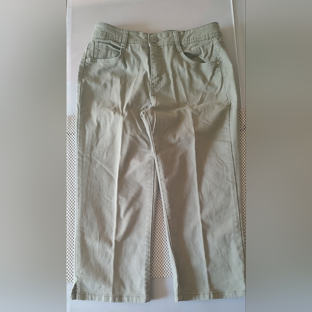 Hannah Women's Size 8 Green/Tan Capri Jeans